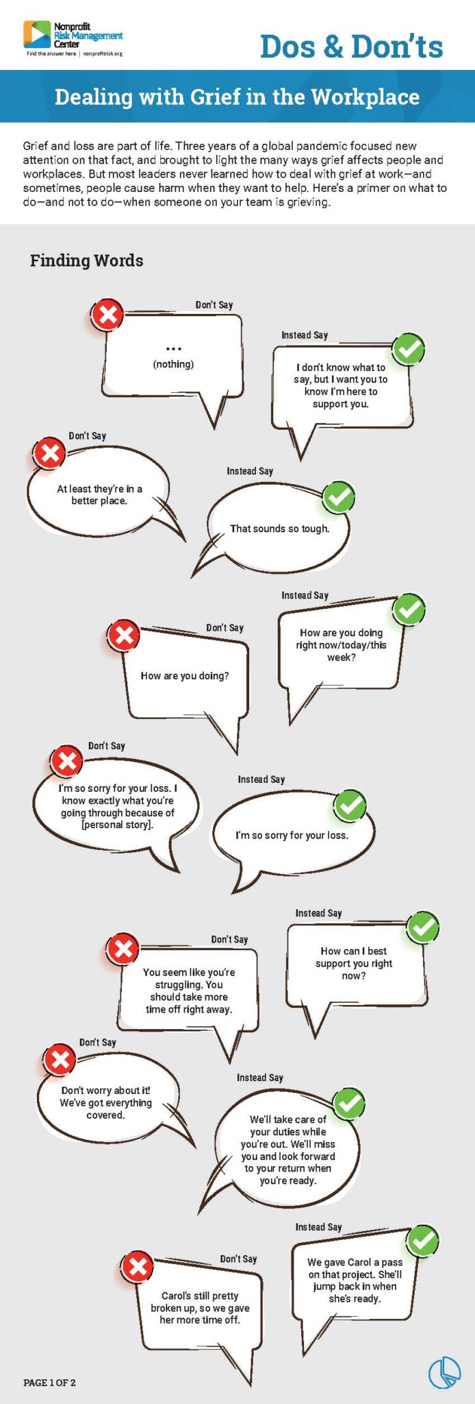 Dos and Dont’s of Dealing with Grief in the Workplace | Nonprofit Risk ...